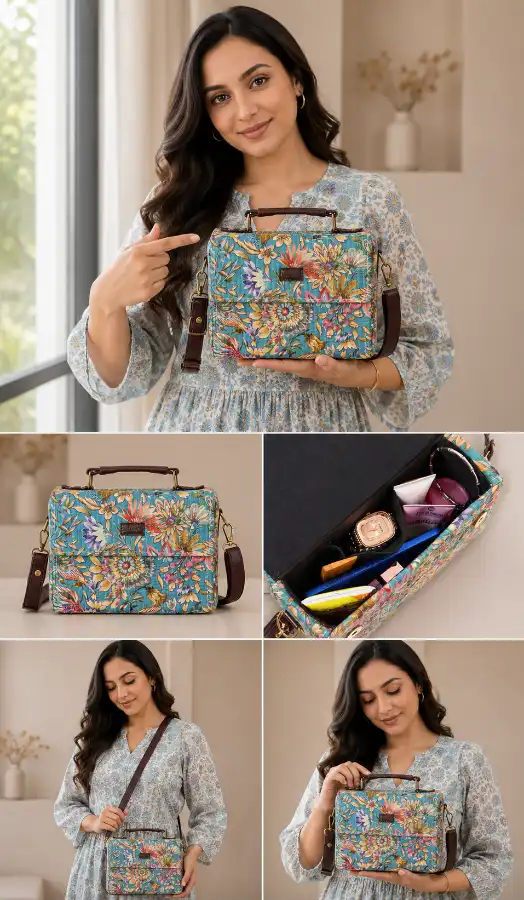Stylish Box Clutch Sling Bag for Women & Girls Back